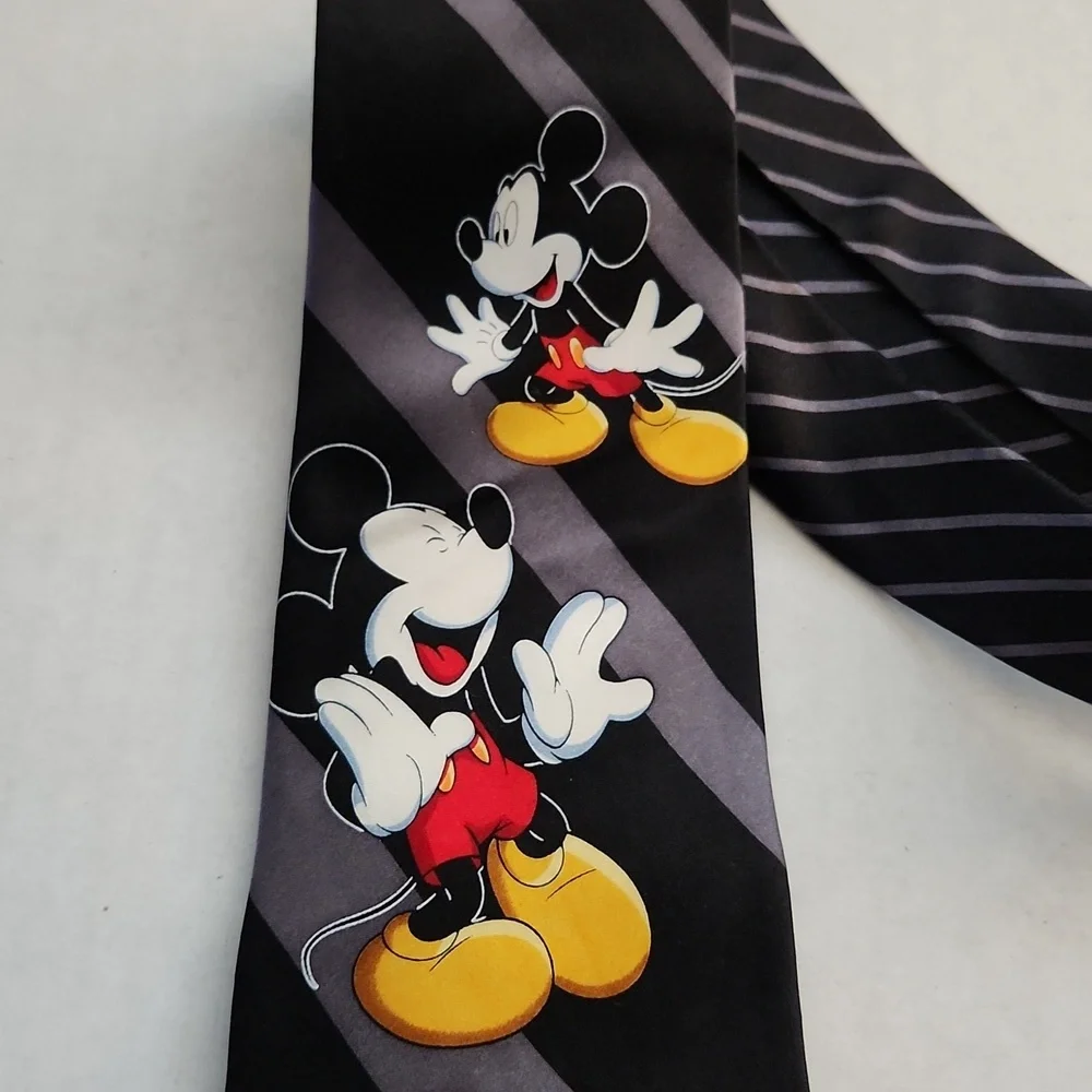 Vintage Mickey Unlimited Classic Mickey Mouse Neck Tie Satin 100% Silk